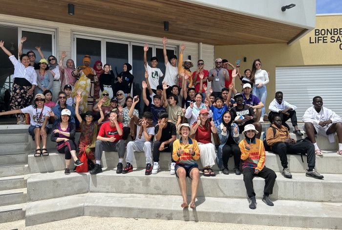 Group of people at holiday activities 