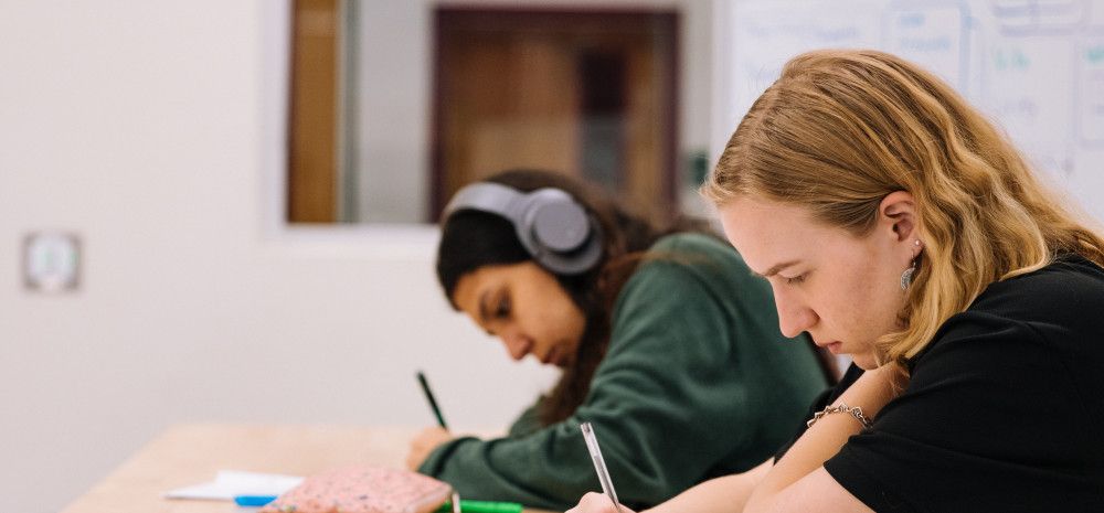 Young people studying