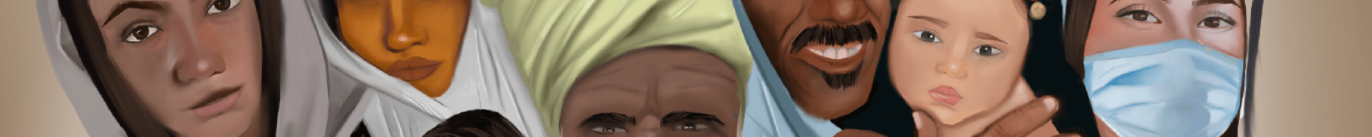 Painting of diverse people